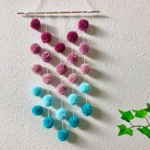 boho Pom Pom wall hanging
